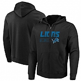 Men's Detroit Lions Majestic Hyper Stack Full Zip Hoodie Black,baseball caps,new era cap wholesale,wholesale hats